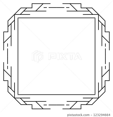 Line geometric frame. Modern decorative curling background. 123294664
