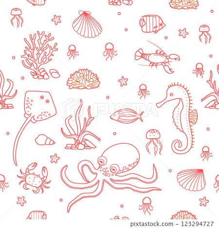 Pattern Underwater Seabed Ocean Sea Marine habitat 123294727