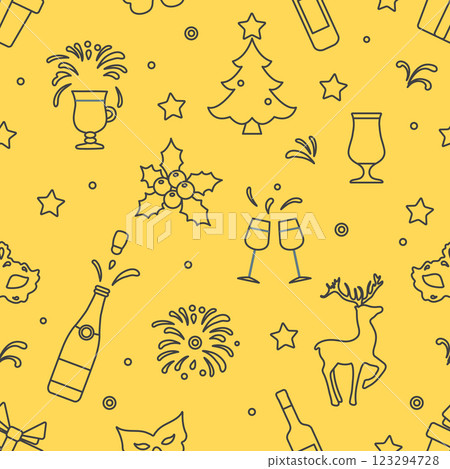 New year 2025 Christmas vector seamless pattern New year 2025 Christmas vector seamless pattern 123294728