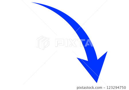 向右下方的藍色箭頭表示減少 123294750