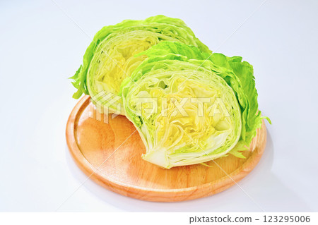 Fresh lettuce. Half cut cross section. 123295006