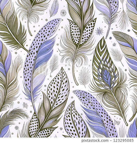 Seamless feather pattern that flows beautifully 123295085
