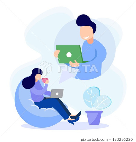 Illustration vector graphic cartoon character of webinar 123295220