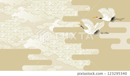 日式背景圖與海浪 123295340