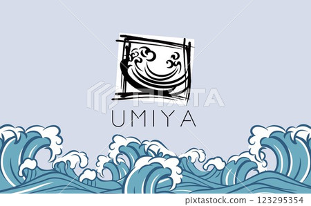 Scenery with the sea: Stylish wave background illustration Scenery with the sea: Stylish wave background illustration 123295354