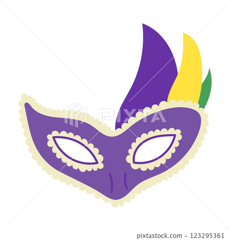 Elegant Mardi Gras mask with decorative lace 123295361