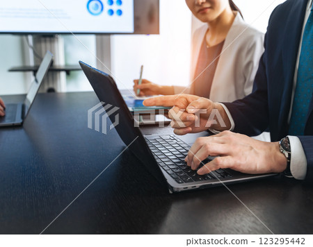 Group of business people having a meeting 123295442