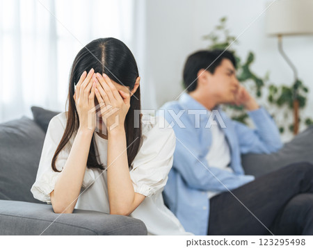 A couple in a tense mood A couple in a tense mood 123295498
