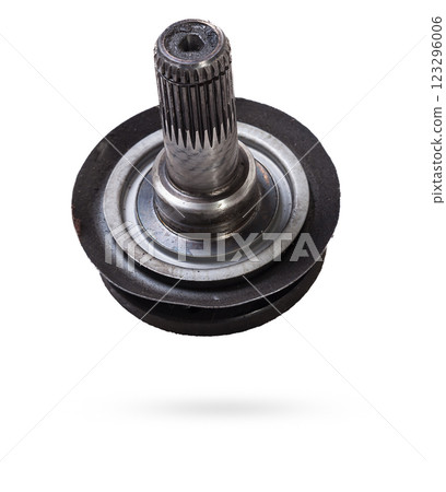 Car spare part - wheel drive cv joint on white isolated background. Catalog of spare parts for car service. Car spare part - wheel drive cv joint on white isolated background. Catalog of spare parts for car service. 123296006
