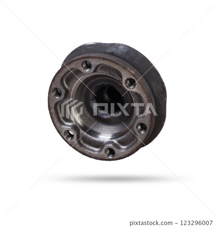 Car spare part -  flangle wheel drive cv joint on white isolated background. Catalog of spare parts for car service. Car spare part -  flangle wheel drive cv joint on white isolated background. Catalog of spare parts for car service. 123296007
