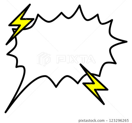 在漫畫或其他類似情況下，對話泡泡中寫有憤怒或憤慨的話語的插圖 123296265