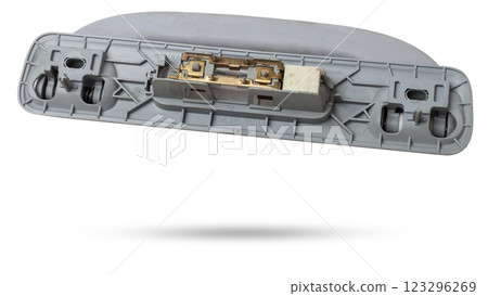 Vehicle interior grab handle on white isolated background. Auto service industry. Spare parts catalog. Vehicle interior grab handle on white isolated background. Auto service industry. Spare parts catalog. 123296269