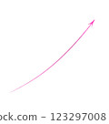 Pink hand-drawn arrow; illustration 123297008
