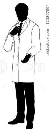 Scientist Engineer Inspector Man Silhouette Person Scientist Engineer Inspector Man Silhouette Person 123297094