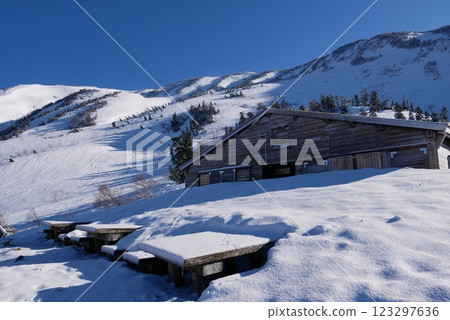 The Hakusan Sabo New Road just after the snowfall in May 123297636