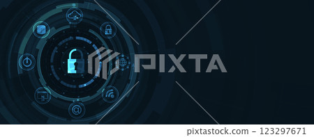Digital lock protect data flow in global network 123297671