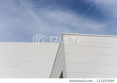 minimalist architecture over sky background minimalist architecture over sky background 123297694