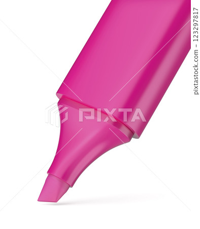 Close-up image of a pink highlighter Close-up image of a pink highlighter 123297817