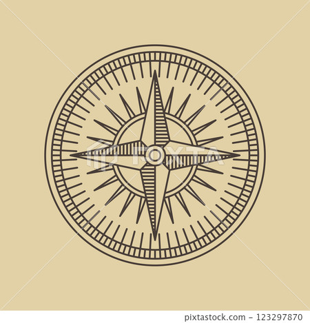 Round Linear Vintage Compass Logo. 123297870