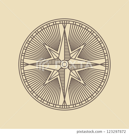 Round Linear Vintage Compass Logo. 123297872