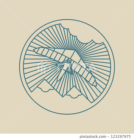 Round logo icon. Air transport and flying. Round logo icon. Air transport and flying. 123297975