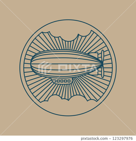 Round logo icon. Air transport and flying. 123297976