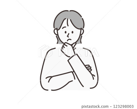 一個擔心的女人 123298003