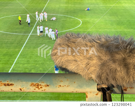 Microphone for sound recording in a football stadium 123298041