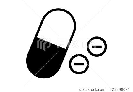 藥片和膠囊藥物圖標 123298085
