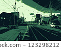 Toyohashi Railroad City Line Tracks - Pixel Art Style 123298212