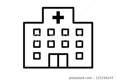 Hospital exterior icon Hospital exterior icon 123298243