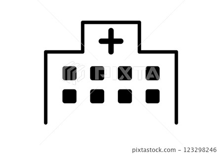 Hospital exterior icon Hospital exterior icon 123298246