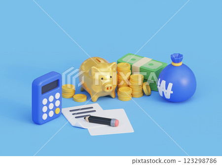 income tax deduction credit 3D graphic 123298786