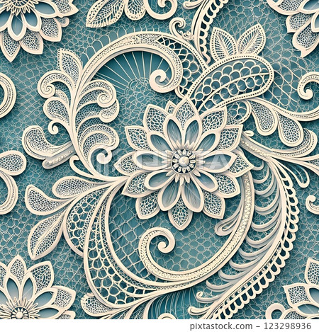 floral, paisley, pattern 123298936