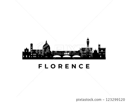 Vector Florence skyline. Travel Florence famous landmarks. Vector Florence skyline. Travel Florence famous landmarks. 123299120