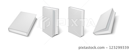 3D Realistic Blank Book Mockup with Front and Side Views 3D Realistic Blank Book Mockup with Front and Side Views 123299339