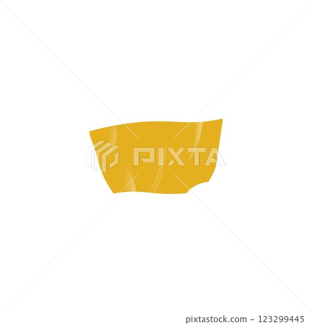 Yellow sticky tape strip vector icon, horizontal adhesive wrinkled piece, torn glued tape, corrugated sticker isolated Yellow sticky tape strip vector icon, horizontal adhesive wrinkled piece, torn glued tape, corrugated sticker isolated 123299445