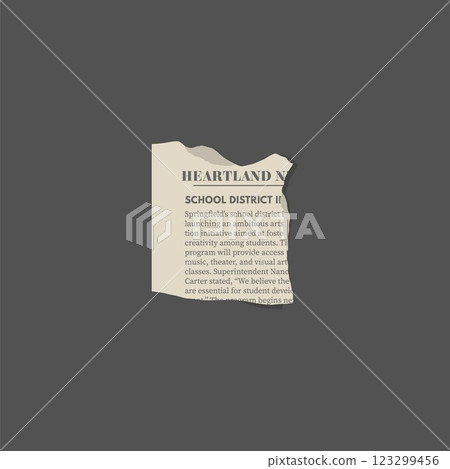 Torn newspaper piece, clipping old sheet part, vintage photocopy ripped news paper, cut magazine fragment, craft page 123299456