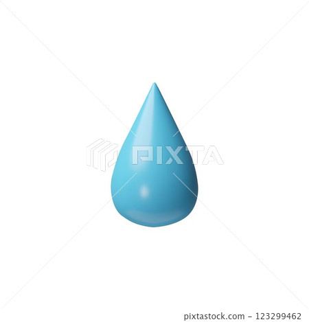 Water drop 3D plastic cartoon style, glossy volume rounded blue aqua droplet, liquid blob shape, Eco symbol vector icon Water drop 3D plastic cartoon style, glossy volume rounded blue aqua droplet, liquid blob shape, Eco symbol vector icon 123299462