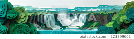 World Heritage Site: The Impressive Power of Victoria Falls (Horizontal) 123299601