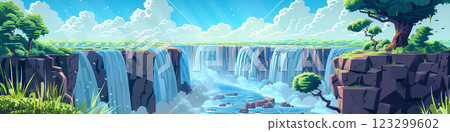 World Heritage Site: The Impressive Power of Victoria Falls (Horizontal) 123299602