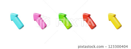 Vector Illustration of set of 3d colorful arrows, with growth up. 123300404