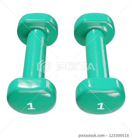 Round vinyl rubber Dumbbells, weightlifting gym equipment side view 123300518