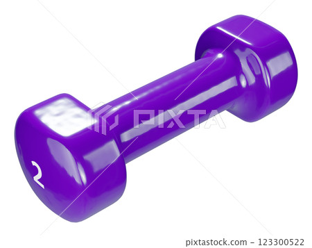 Round vinyl rubber Dumbbell, weightlifting gym equipment side view 123300522
