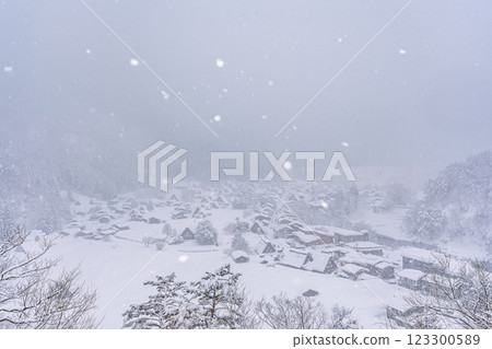 Shirakawa-go in snowy winter Shirakawa-go in snowy winter 123300589