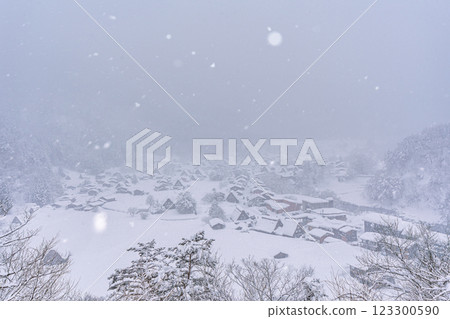 Shirakawa-go in snowy winter Shirakawa-go in snowy winter 123300590