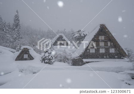 Shirakawa-go in snowy winter Shirakawa-go in snowy winter 123300671