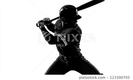 Baseball batter silhouette 123300705