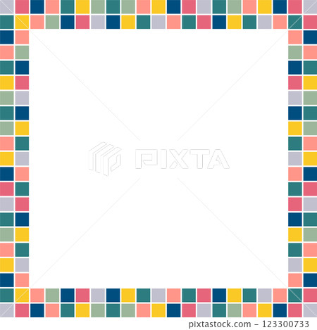 Vector square frame for text. Colorful stylish geometric empty typography. Border with empty space Vector square frame for text. Colorful stylish geometric empty typography. Border with empty space 123300733