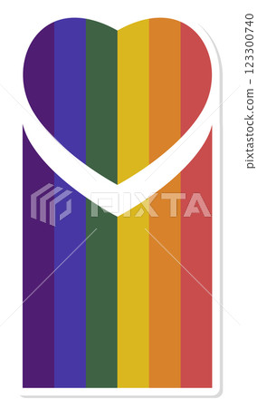 Rainbow Heart Sticker, Vector Illustration. LGBT art for print. Pride month LGBTQ support Rainbow Heart Sticker, Vector Illustration. LGBT art for print. Pride month LGBTQ support 123300740